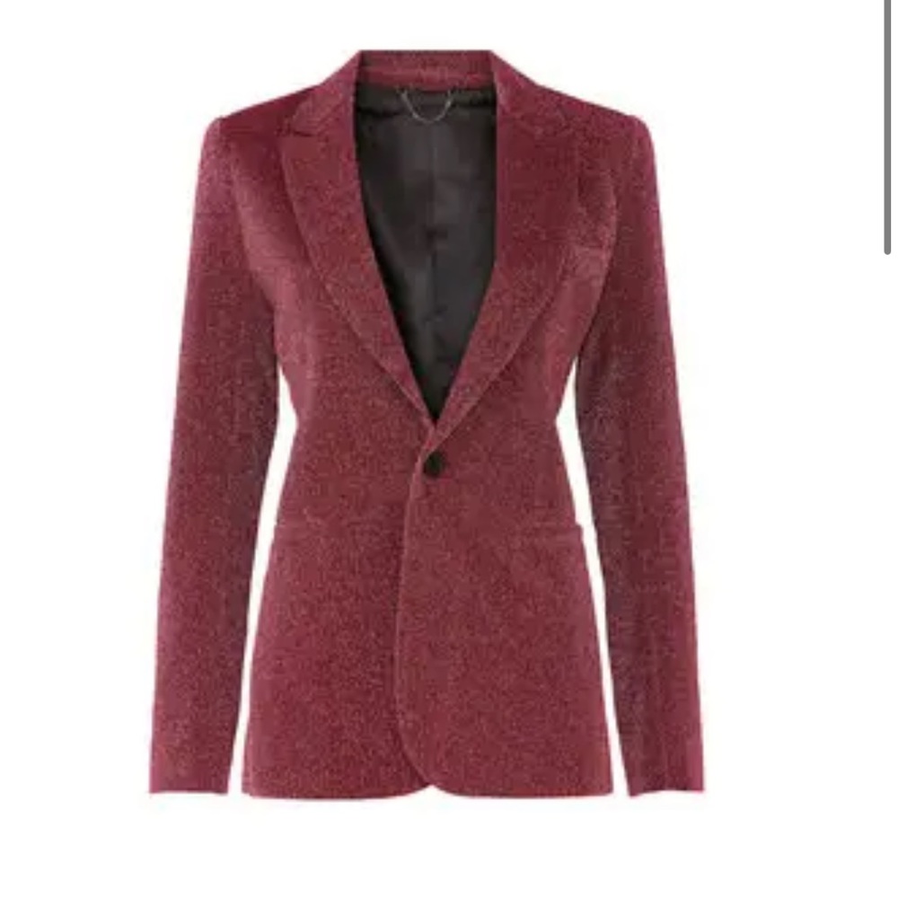 Neon Blonde Pink Sparkle Single-Button Tailored Blazer